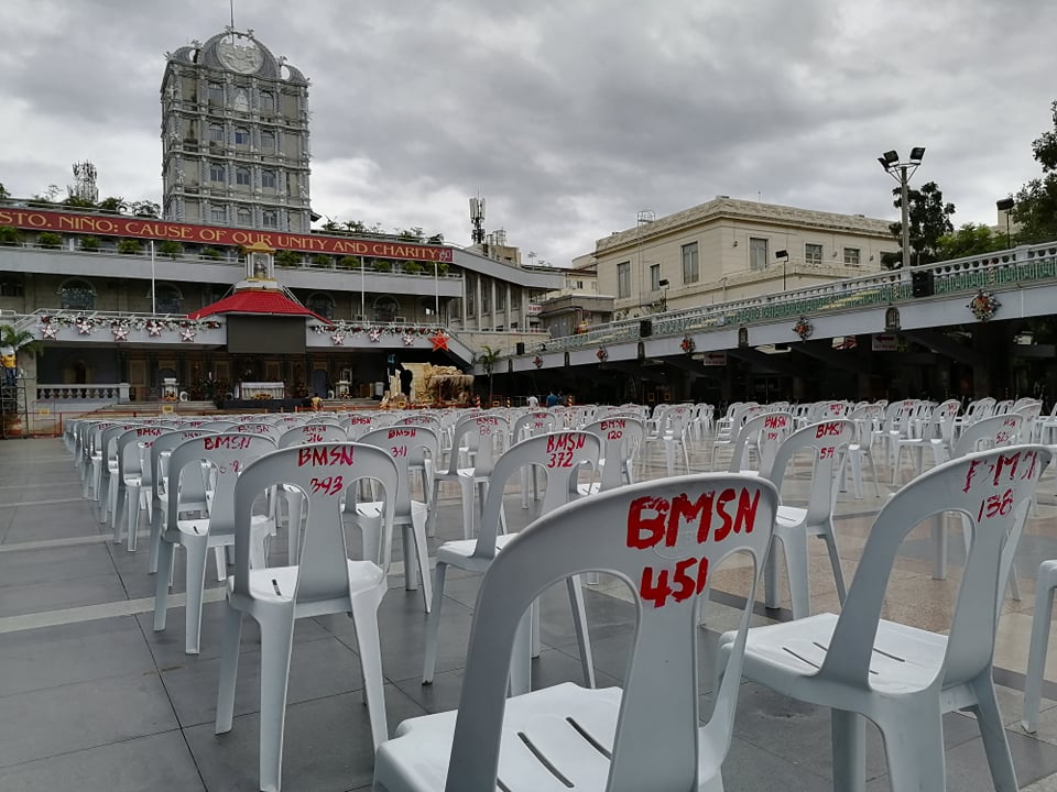 The pilgrim's center of the Basilica Minore del Santo Niño in Cebu City is being readied for the Misa de Gallo and Simbang Gabi Masses. | Morexette Marie B. Erram