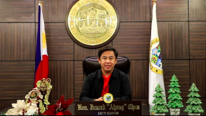 Lapu-Lapu City Mayor Junard "Ahong" Chan says that the city has not recorded any COVID-19 cases for December 24. | Photo grabbed from Mayor Chan's Christmas message video