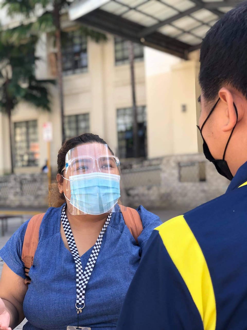 Delta Dyrecka Letigio, multimedia reporter, wears a face mask and face shield in one of her coverages at City Hall. | Delta Dyrecka Letigio