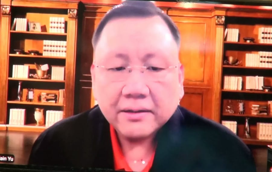 Steven Yu, Mandaue Chamber of Commerce and Industry president, says the group has been helping facilitate the procurement of vaccines for the private sector in Mandaue City. | Mary Rose Sagarino screen grab of Zoom Meeting with Yu
