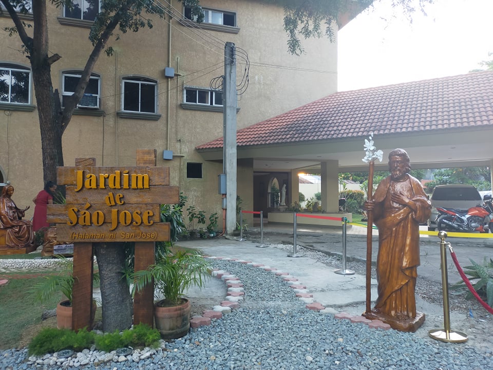 A life size statue of St. Joseph greets visitors at the entrance of Jardim de Sao Jose (Garden of St. Joseph), in the Archdiocesan Shrine of Jesus Nazareno in Barangay Cansojong, Talisay City.