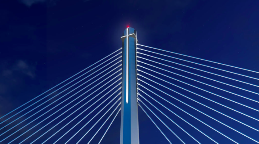 Iconic Cross design of the CCLEX bridge. | Photo Courtesy of CCLEC