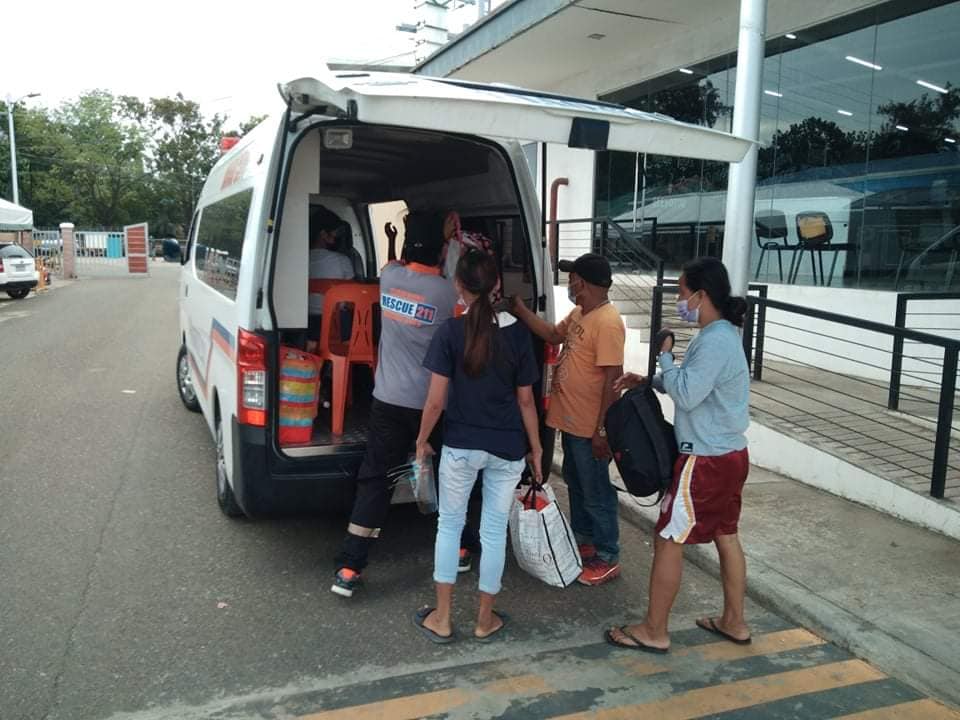 Stranded passengers are brought to an area where they can temporarily stay in Danao City. 