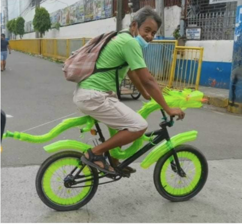 Dragon Bike: Morga Ruben Matutinao rides his dragon bike along the streets of Cebu City. | Contributed photo (file photo)