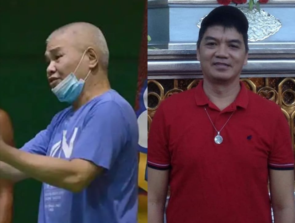 Frustrated coaches: Mike Reyes (left), the head coach of the KCS Computer Specialists Mandaue City and MJAS Zenith Talisay City Aquastars head coach Aldrin Morante