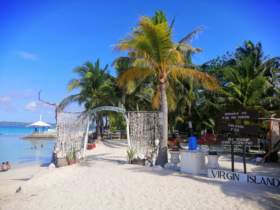 Virgin Island is a 25 to 30 minute boat ride from the Sta. Fe port in Bantayan Island.