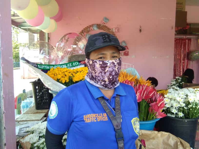 Traffic enforcer-mom, Ammabelle Sardoncillo, says she will spend Mother's Day simply -- with her family at home. | Mary Rose Sagarino