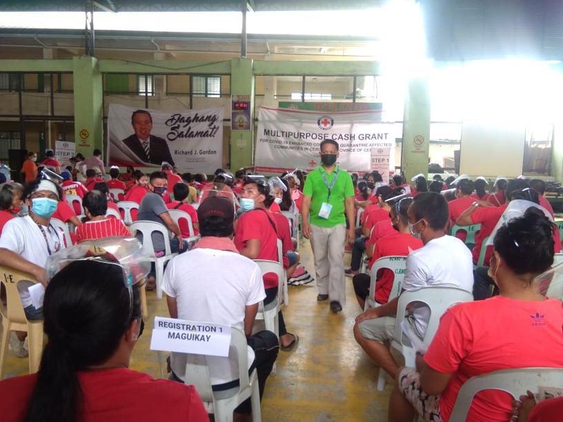 The Philippine Red Cross has given 400 residents in  3 Mandaue City barangays P3,500 financial assistance selected people who were the most affected by the pandemic. | Mary Rose Sagarino