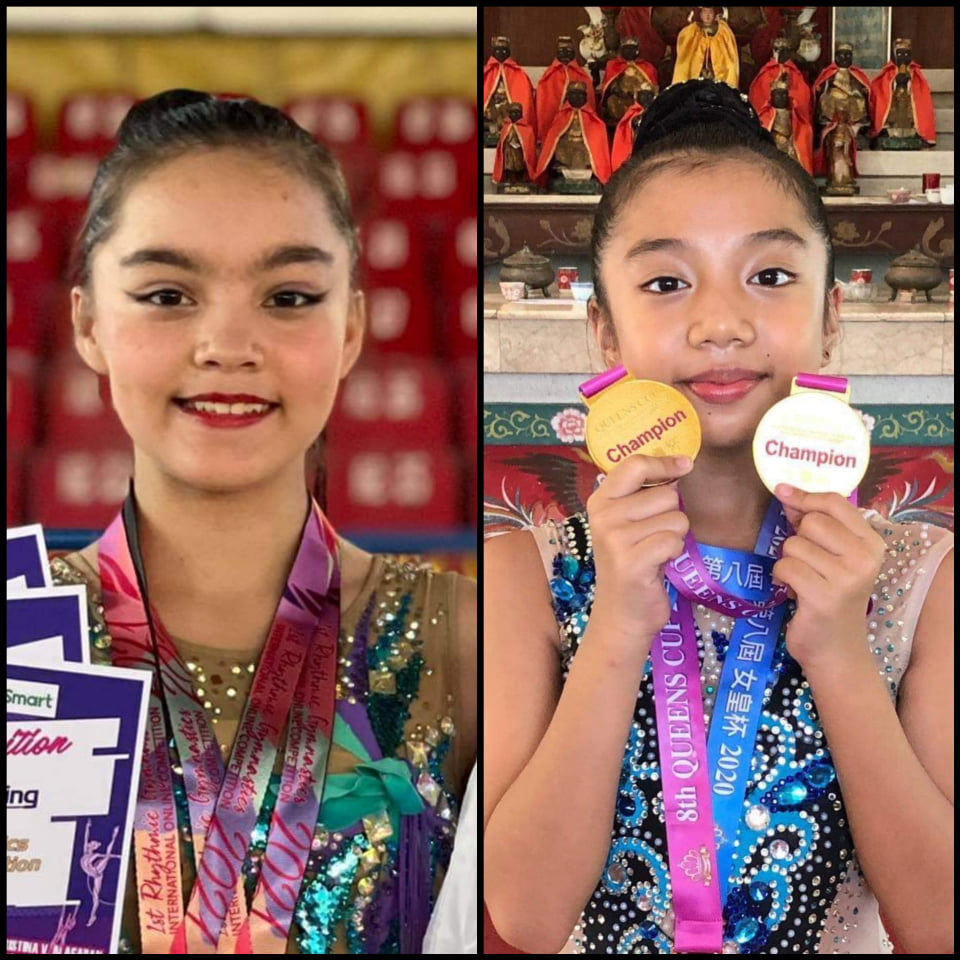 Two Cebuanas or Cebuana gymnasts. Leanne Marie Manning (left) and Noem Drexel Krixie Guades will compete in the online gymnastics tournament tomorrow, Friday. The tournament is called 2021 KOOP Cup of the Kalev Estienne Rhythmic Gymnastics Canada International. | Photos from Darlene Dela Pisa