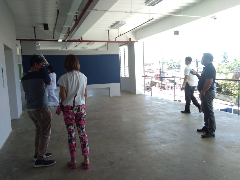 UCLM building will be second vaccination site in Mandaue City. Members of the vaccine board inspect the building. 