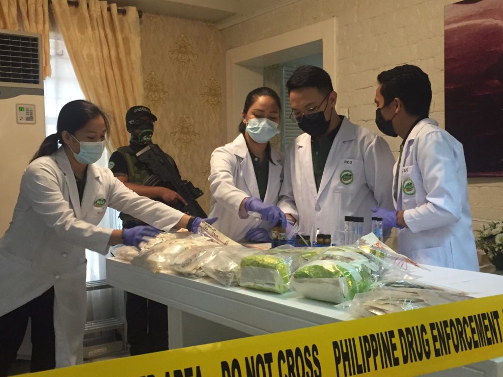 PDEA-7 chemists conduct tests on the seized illegal drug on Monday, May 31. | Pegeen Maisie Sararana