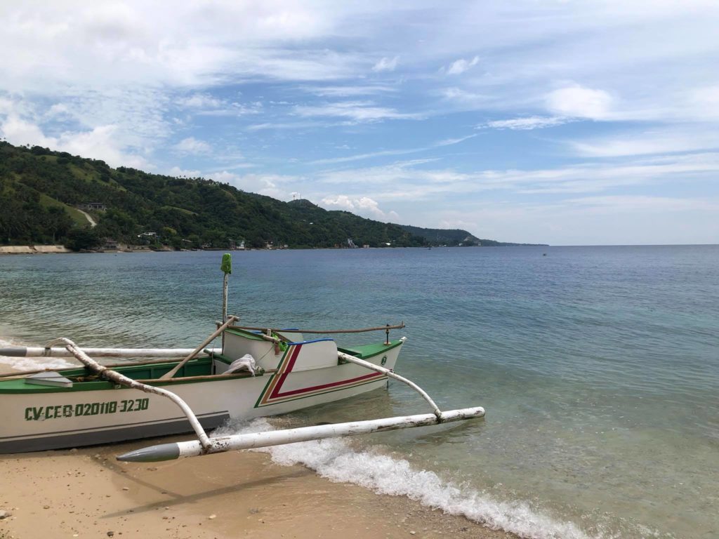 World Environment Day. Photo a motorboat is at the seashore in one of the coastal areas of Cebu. 