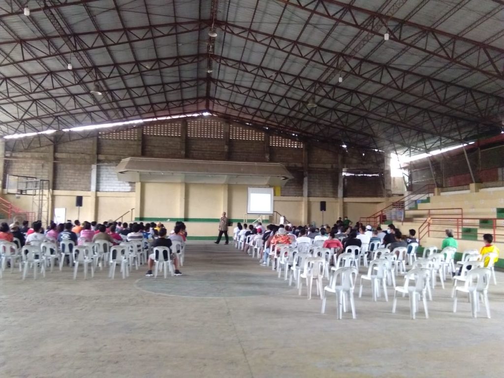 Drug surrenderers of Barangay Subangdaku attend a healing praise and worship seminar at the Subangdaku gym today. | Mary Rose Sagarino