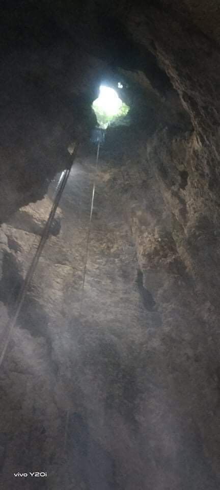 BODY OF MISSING WOMAN RETRIEVED FROM DEEP PIT IN CATMON TOWN. Photo shows the mouth of the deep pit where the missing woman was found.