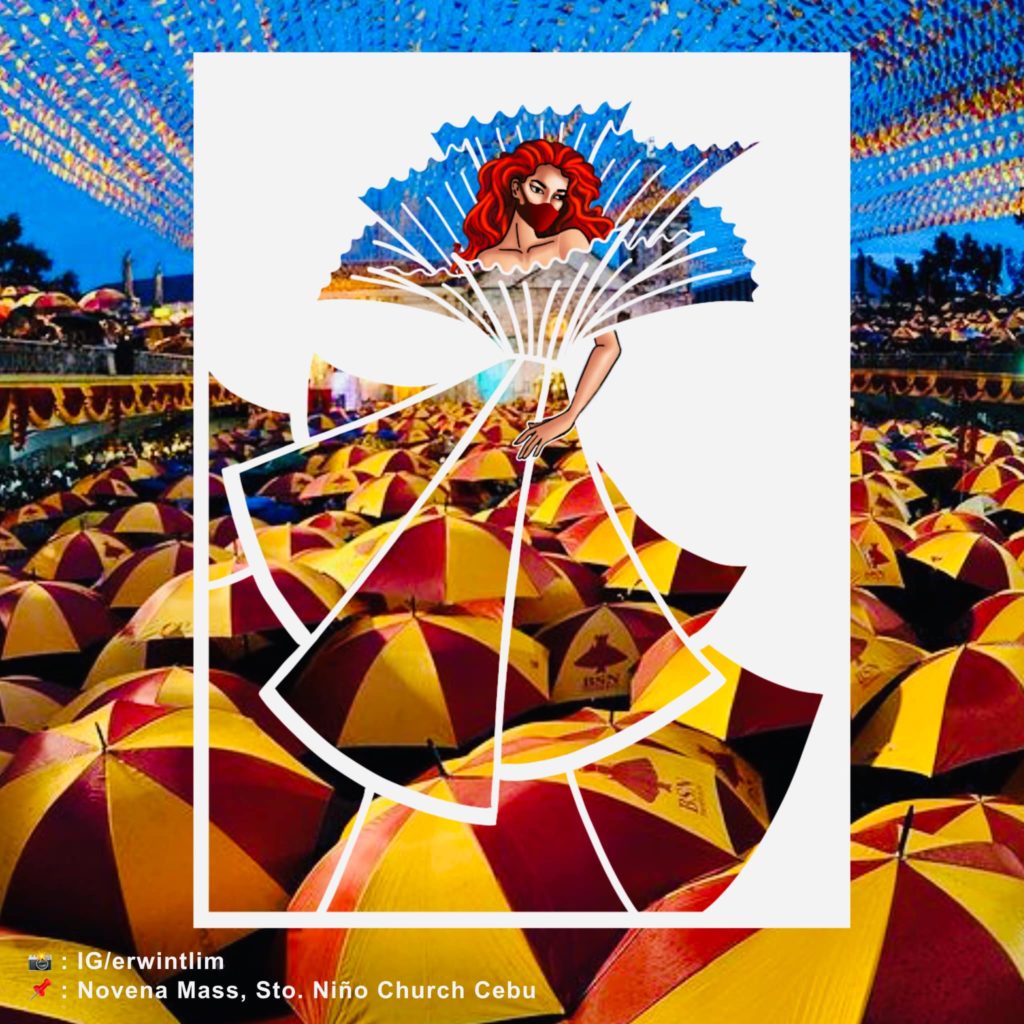 Boosting tourism. A tourism student is helping boost tourism with his digital illustration cutouts such as this photo of the Novena Mass in the Sto. Niño Church.