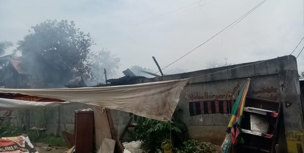 Unplugged ceiling fan is the most likely cause of the fire that destroyed three houses in Talisay City this morning, September 11. In photo is one of the houses that was destroyed by the fire.