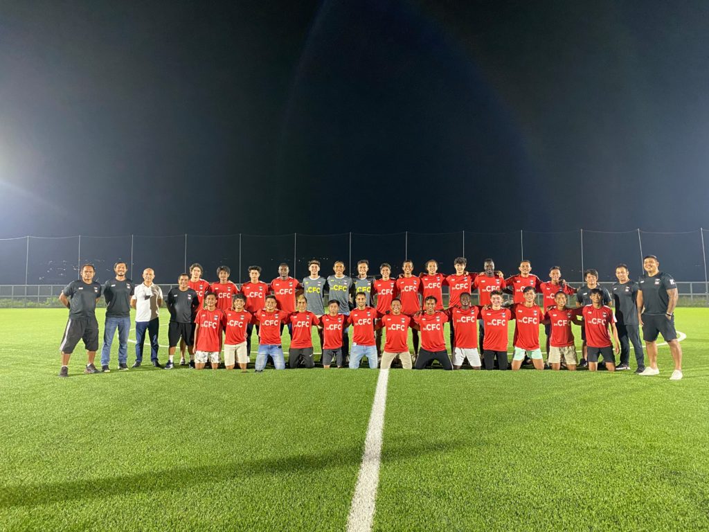 The Dynamic Herb (DH) Cebu Football Club, formerly known as the Leylam FC proudly pose at their pitch Dynamic Herb Sports Complex at SRP. | Contributed Photo