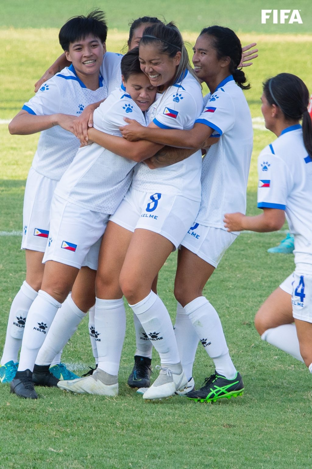 The Philippine Malditas celebrate after scoring a goal during their match versus Nepal in the ongoing AFC Asian Cup Qualifiers in Tashkent, Uzbekistan. | Photo from FIFA