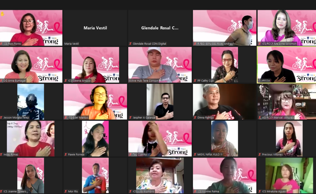 PINK OCTOBER EVENT. Screengrab during the virtual presser of the Active Active Woman Strong Virtual Sports Challenge.