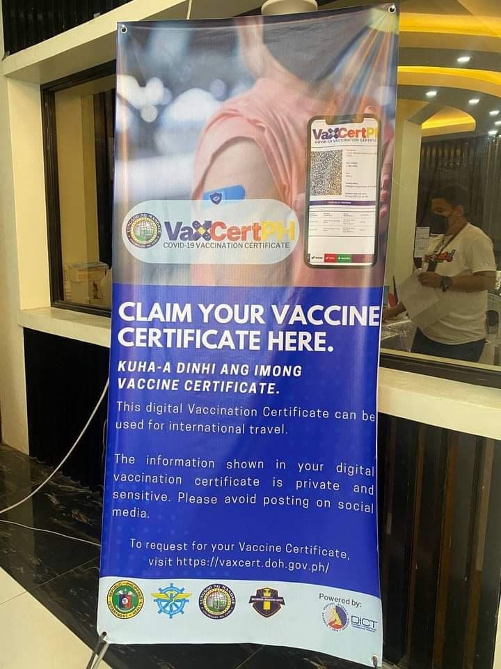 A VaxCertph booth has been launched at the Mandaue City Cultural and Sports Complex. | Photo courtesy of Mandaue PIO