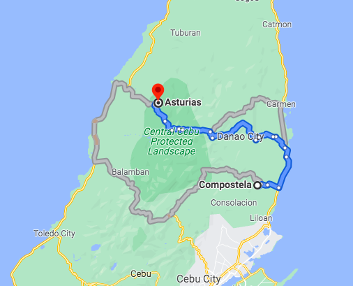 Map of Compostela and Asturias.