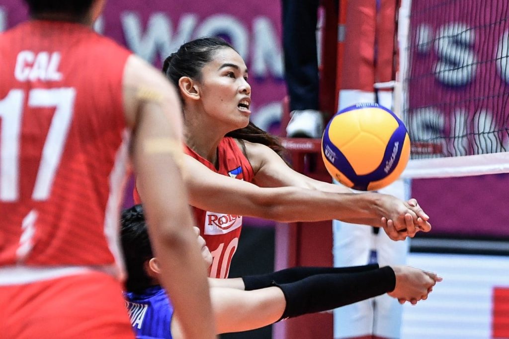 Philippines Rebisco bows to Altay VC of Kazakhstan. Majoy Baron of Team Philippines Rebisco is seen in action during their match against Kazakhstan's Altay VC. | Photo from Asian Volleyball Confederation