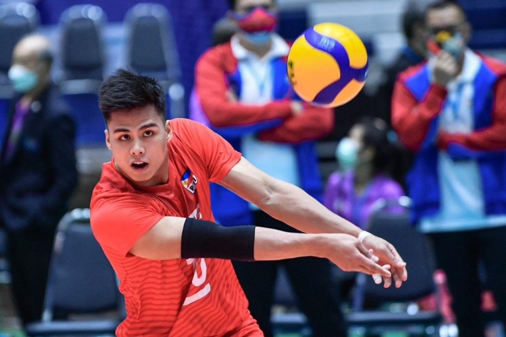 TEAM REBISCO PHILIPPINES' John Vic De Guzman seen in action during their match versus Iran's Sirjan Foulad Iranian in the ongoing AVC Men's Club Volleyball Championships. | Photo from AVC