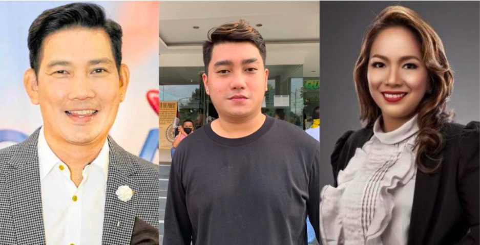 Richard Yap (left) has declined to accept the challenge of Councilor Prisca Niña Mabatid (right) to undergo a DNA test to prove that he has no relation with Joshua Paolo Jenson (center), the man claiming to be his son. 