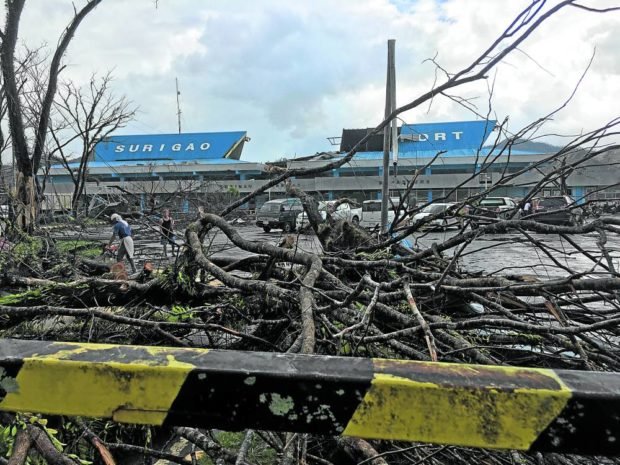 damaged airport