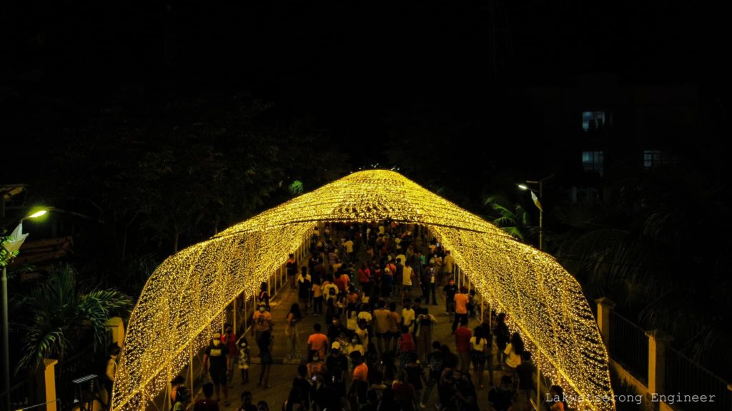 City of Naga gives a light show for visitors.