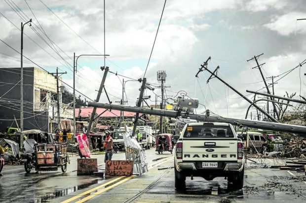 Super typhoon Odette's strong winds on Dec. 16, 2021, damaged houses, buildings and toppled electric posts, leaving Cebu Island without electricity for several weeks, which affected also the MCWD, which has to use generators to supply its consumers with the needed water. | CDN Digital file photo