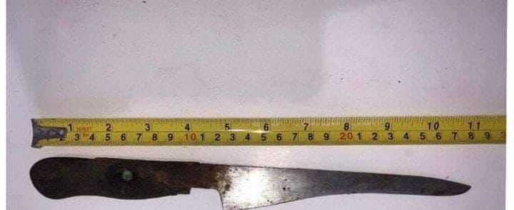 PILAR STABBING. This is the knife used in the stabbing in Pilar town today. | Photo courtesy of Pilar Police Station