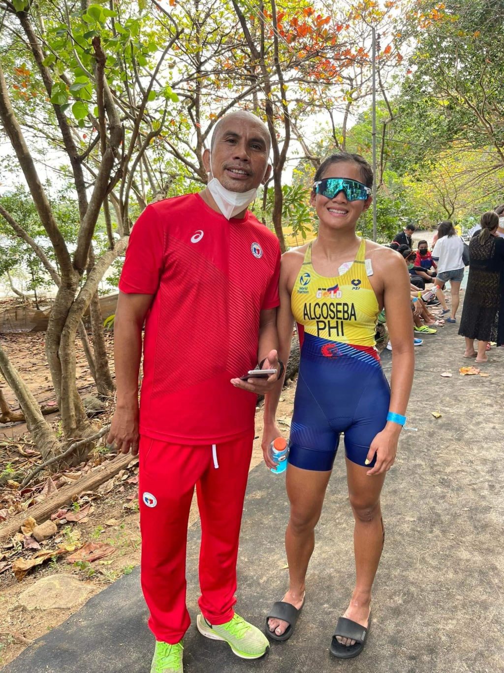 Roland Remolino (left) and Raven Faith Alcoseba (right) after the NAGT Race in Subic Bay, Zambales. | Photo from Fritz Tan Alcoseba