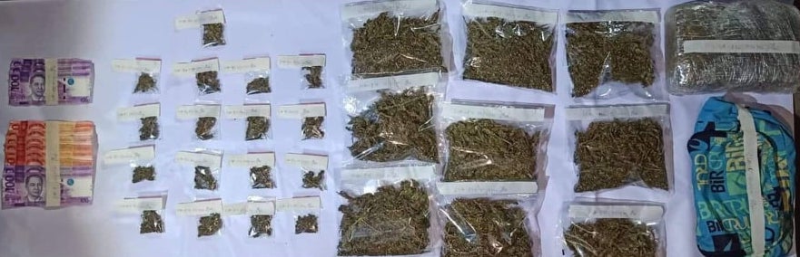 Marijuana leaves seized. In photos are the marijuana leaves confiscated during a buy-bust operation in Barangay Lorega, Cebu City on February 12.