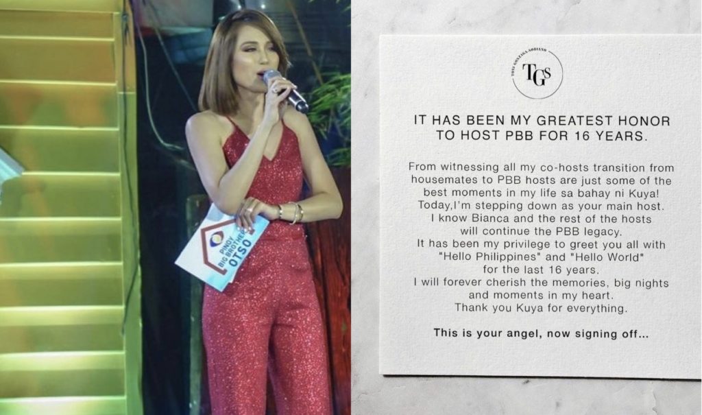 Toni Gonzaga Officially Steps Down As Pbb Main Host Cebu Daily News