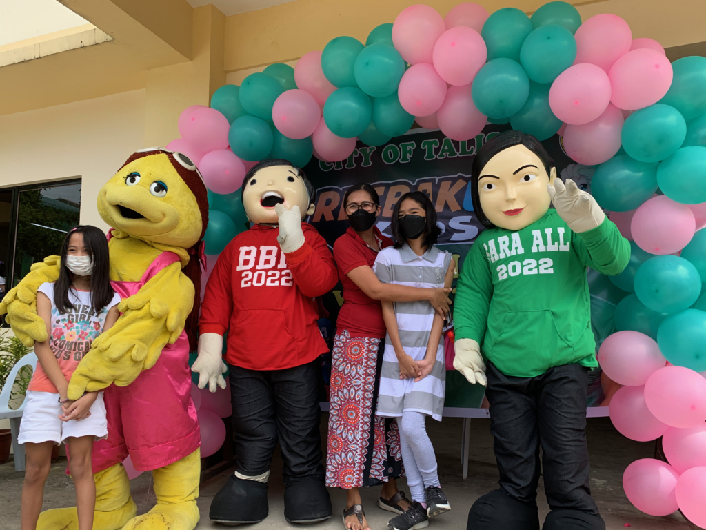IN PHOTOS: BBM, Sara mascots spotted in Talisay’s COVID vax drive for children