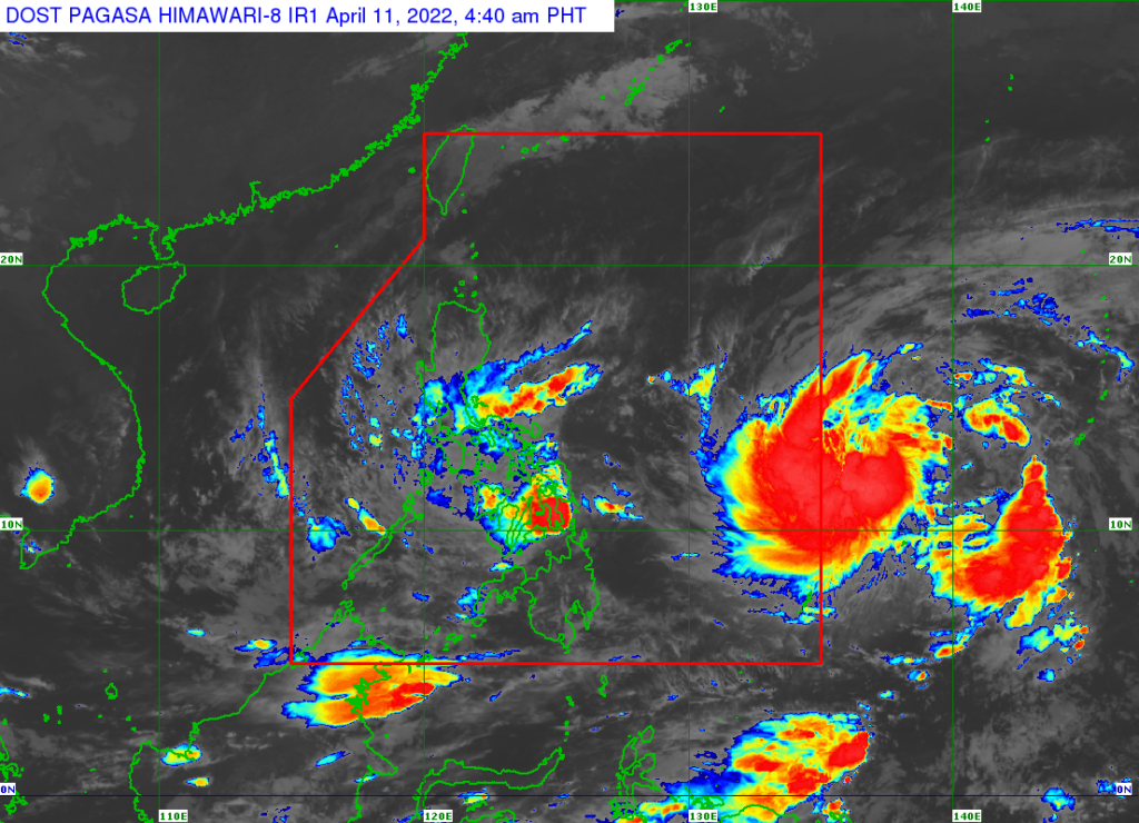 Photo: Satellite image of Tropical Storm Agaton that left over a thousand Holy Week travellers stranded.
