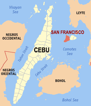 Map of Camotes Islands for story:#AgatonPH claims 1 in Cebu province
