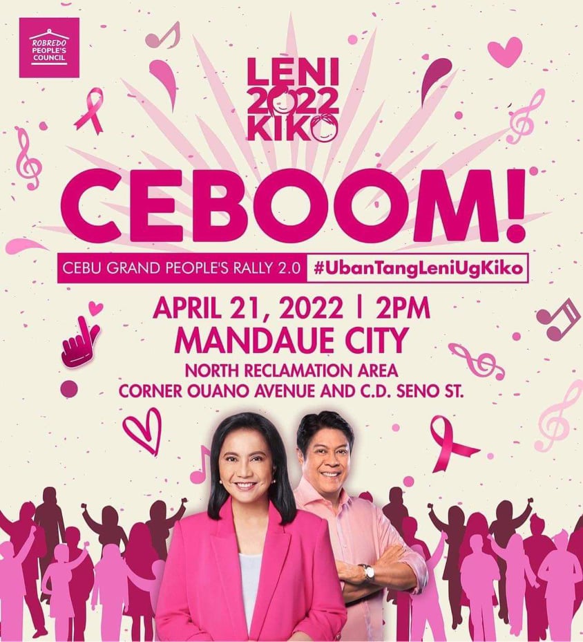 Poster of the Ceboom! Leni-Kiko Cebu grand rally.