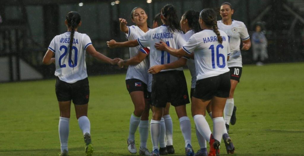 FILIPINAS CELEBRATE ONE OF THEIR GOALS. The PWNFT Filipinas celebrate after scoring one of their seven goals versus Fiji in their friendly match on Thursday in Australia. | Photo from PFF Website