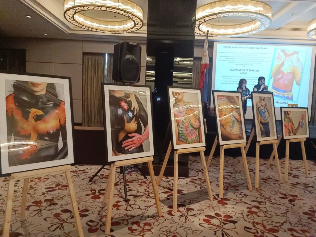 The Cebu Pink Paddlers together with local artists unveil the "Our Brave Choice," photo exhibit at the Radisson Blu Hotel on Saturday, April 9, 2022. | Glendale G. Rosal