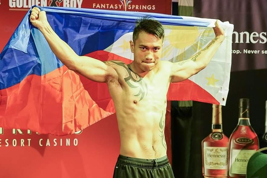 Mercito Gesta during the weigh-in for his bout against Joel Diaz Jr. | Photo from Gesta's Facebook page