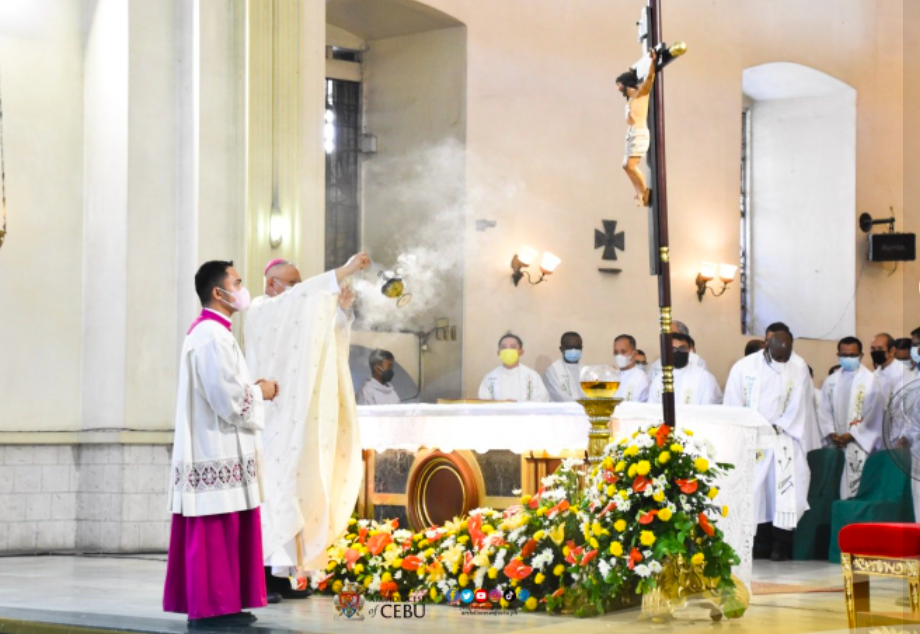 Cebu Archbishop Jose Palma celebrates the Mass commemorating the feast day of St. Joseph at the National Shrine of St. Joseph in Mandaue City. | Photo courtesy of the Archdiocese of Cebu