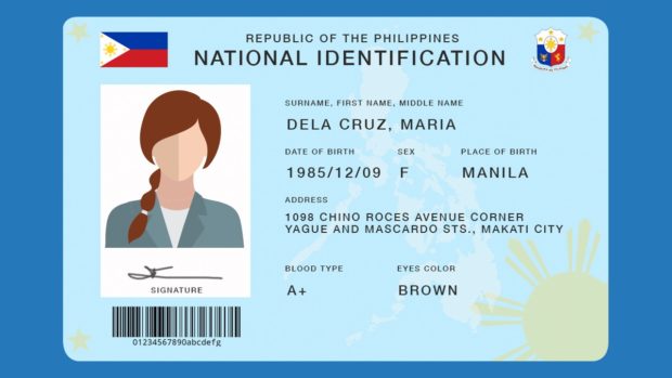 A sample of the national ID issued by PSA.