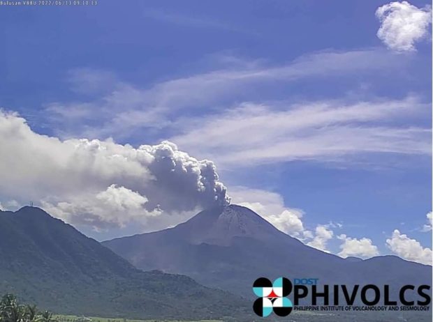 Photo of Mt. Bulusan for story:Heavy rainfall triggers Mount Bulusan lahar flow
