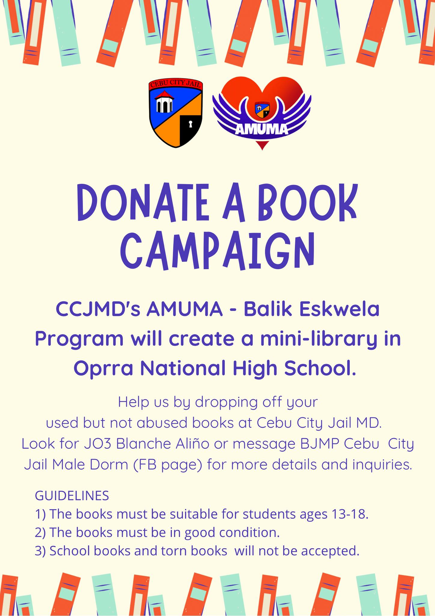 Cebu City Jail Male Dormitory Launches Donate A Book Campaign Cebu