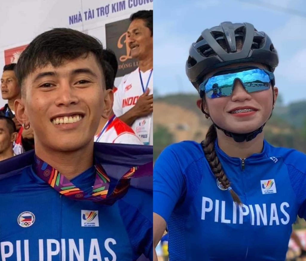 Jericho Rivera (left) and Nicole Quiñones (right) win in their respective divisions at the Philippine Timed Sessions Cross Country competition held in Danao City last weekend. | Facebook photos.