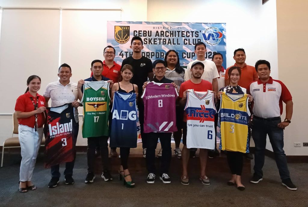 CEBU ARCHITECTS BASKETBALL CLUB TOURNEY. The organizers, team captains, and league sponsors take a pose during the launching of the CABC 4th Corporate Cup 2022 at the Azia Suites and Residences. | Photo by Glendale Rosal
