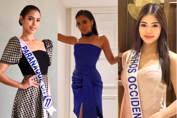 Miss World Philippines candidates Ingrid Santamaria, Maria Gigante and Gwendolyne Fourniol. Image: Instagram/@samsantamaria, @photobydarylvisuals via @mariagiant, @gwenfourniol