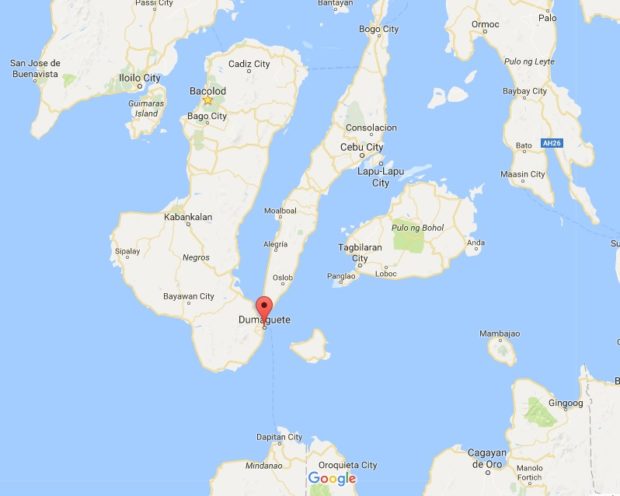 Map of Dumaguete City for story:Bus hits passengers at Dumaguete City terminal